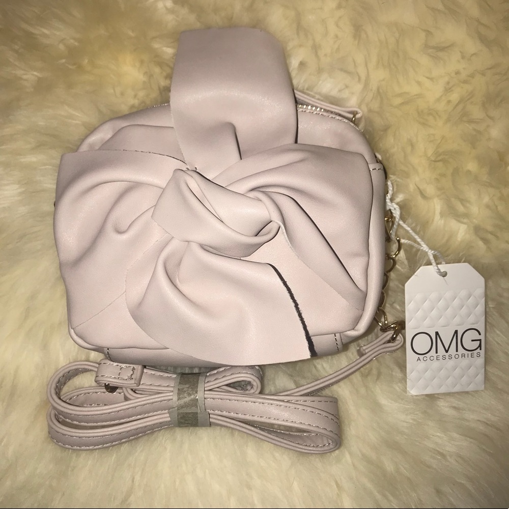 Vegan crossbody blush bag bow Red DRESS Boutique